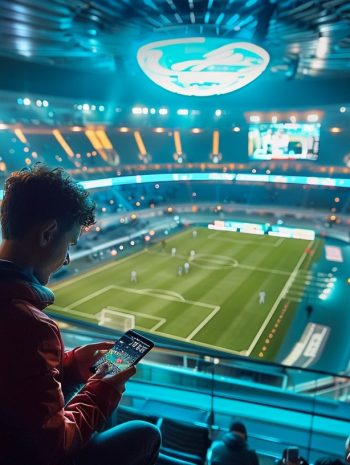 Man placing a sports bet